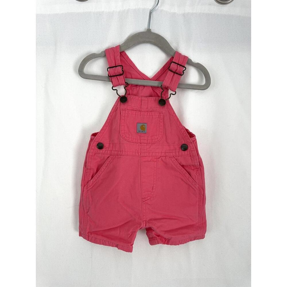 Carhartt Pink baby Short Overalls size 6m